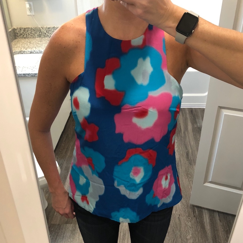 Annie Griffin Floral Silk Top